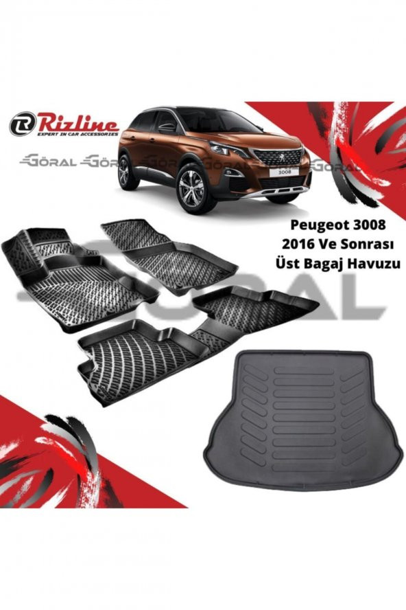 Rizline Peugeot 3008 2016 Ve Sonrası Paspas Ve Bagaj Havuzu Set Üst Bagaj Havuzu ürün görseli 1