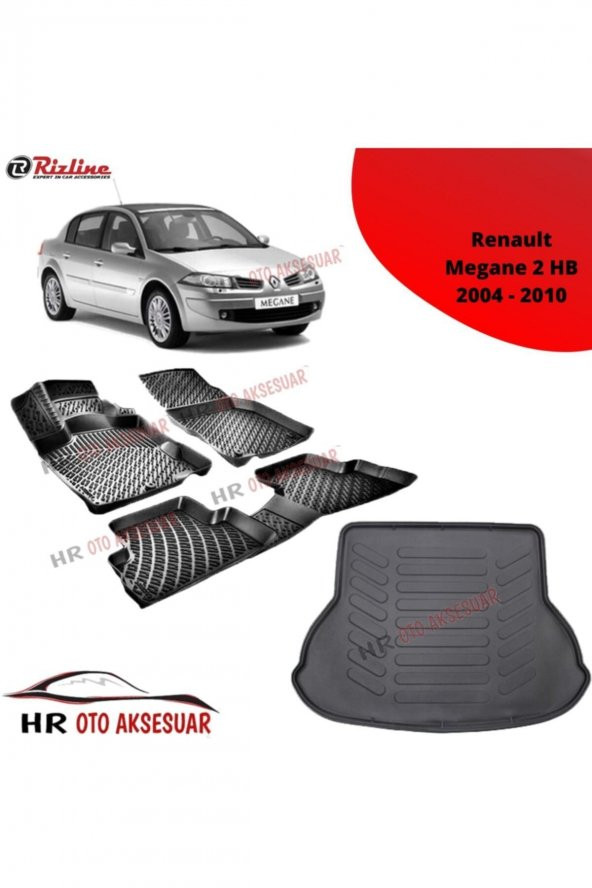 Rizline Hroto Renault Megane 2 Hb 2004-2010 3d Havuzlu Paspas + Bagaj Havuzu ürün görseli 1