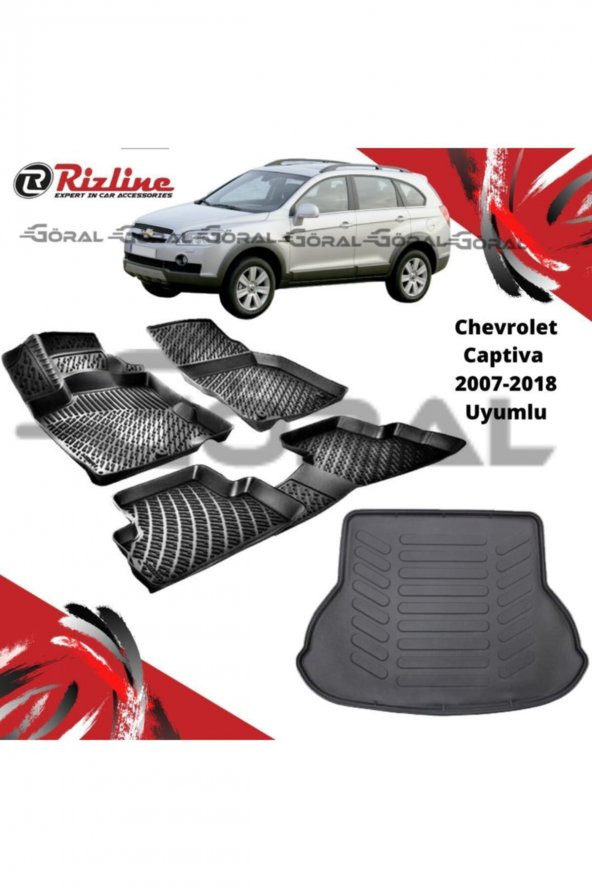 Rizline Chevrolet Captiva 2007-2018 Uyumlu Paspas Ve Bagaj Havuzu Set ürün görseli 1
