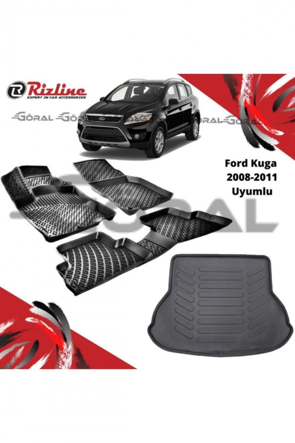 Rizline Ford Kuga 2008-2011 Uyumlu Paspas Ve Bagaj Havuzu Set ürün görseli 1