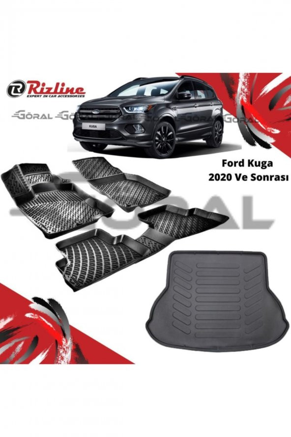 Rizline Ford Kuga 2020 Ve Sonrası Paspas Ve Bagaj Havuzu Set ürün görseli 1
