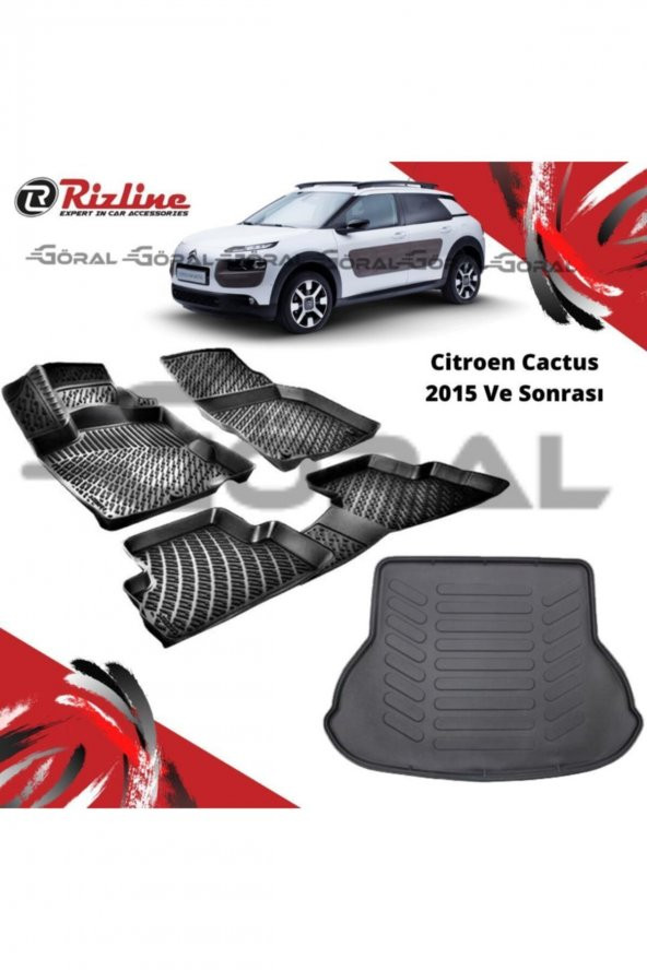 Rizline Citroen Cactus 2015 Ve Sonrası Paspas Ve Bagaj Havuzu Set ürün görseli 1