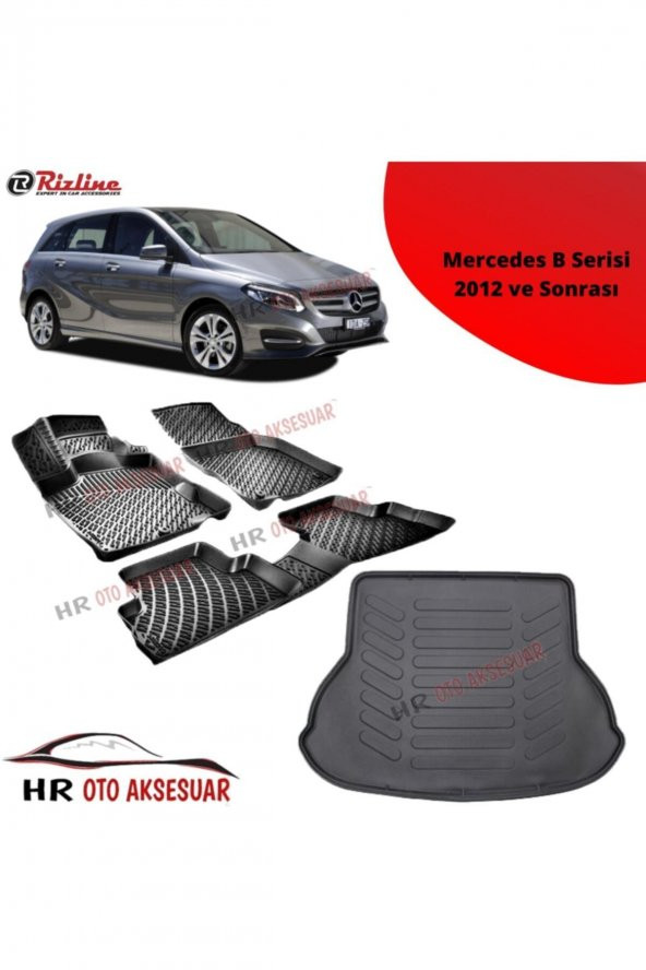 Rizline Hroto Mercedes B Serisi 2012 Sonrası 3d Havuzlu Paspas + Bagaj Havuzu ürün görseli 1