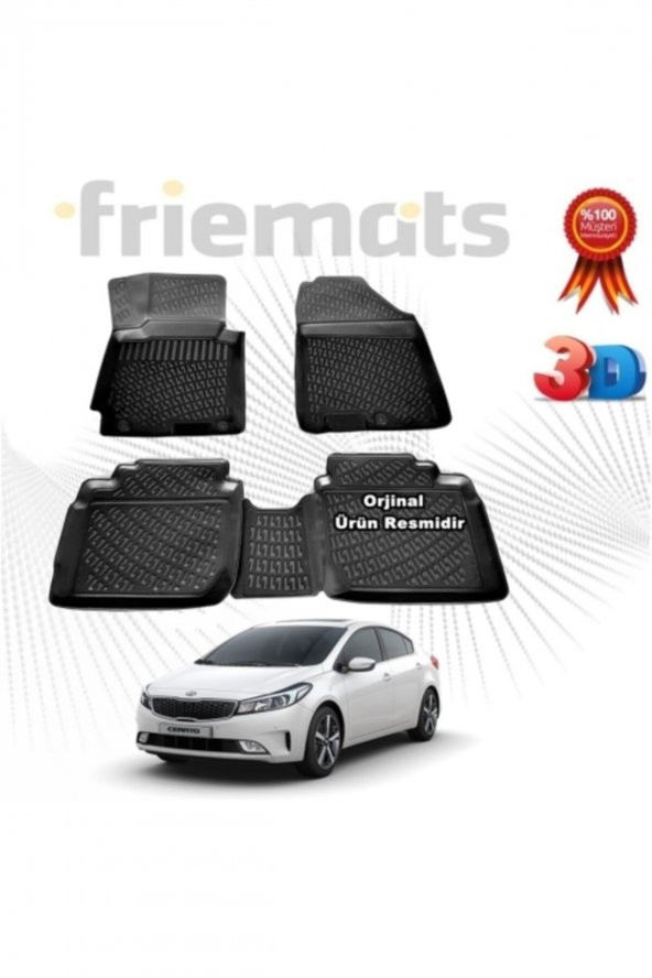 Point Kia Cerato 3d Havuzlu Paspas 2016 - 2020 Arası Siyah 4 Parça Set Friemats ürün görseli 1