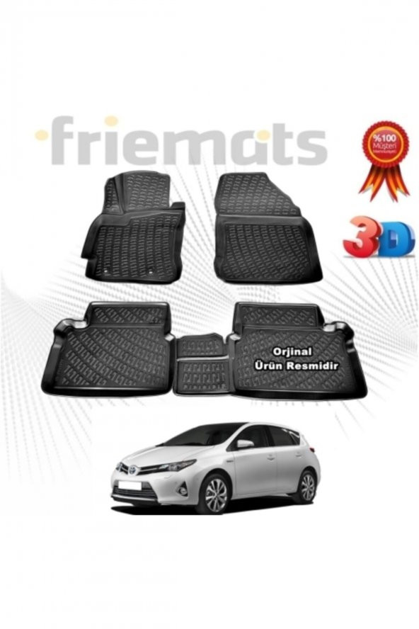 Point Toyota Auris Hb 3d Havuzlu Paspas 2013-2020 Arası Siyah 4 Parça Set Friemats ürün görseli 1