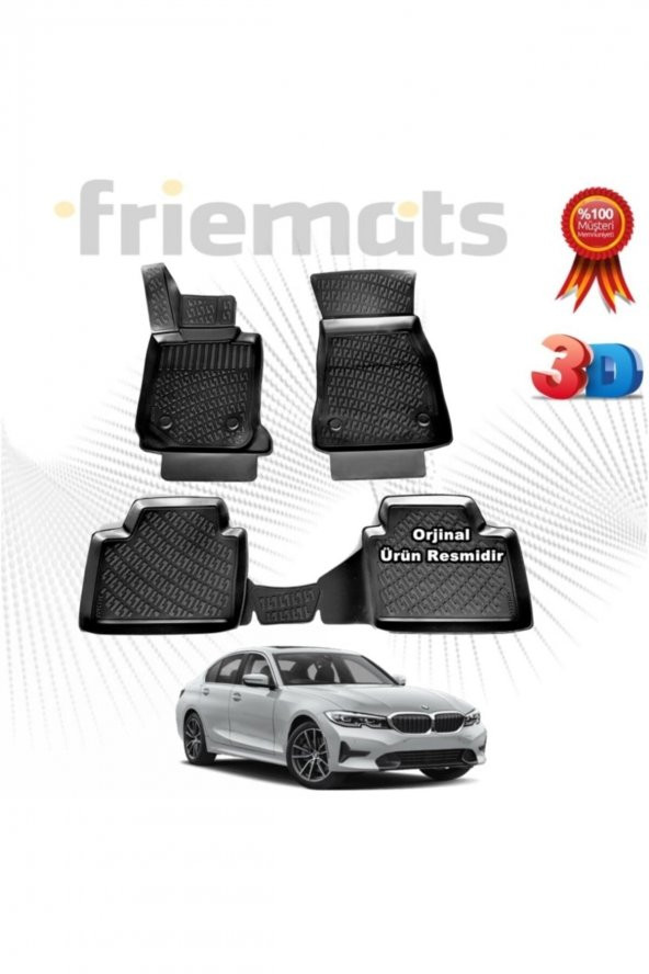 Friemats Bmw G20 3d Havuzlu Paspas 2019 Sonrası Siyah 4 Parça ürün görseli 1