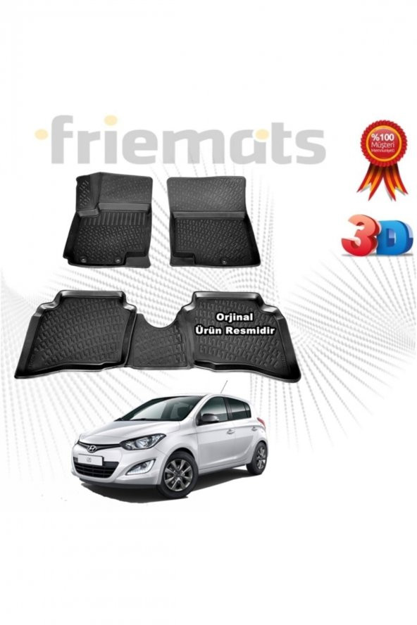 Friemats Hyundai I20 3d Havuzlu Paspas 2008-2012 Arası Siyah 4 Parça ürün görseli 1