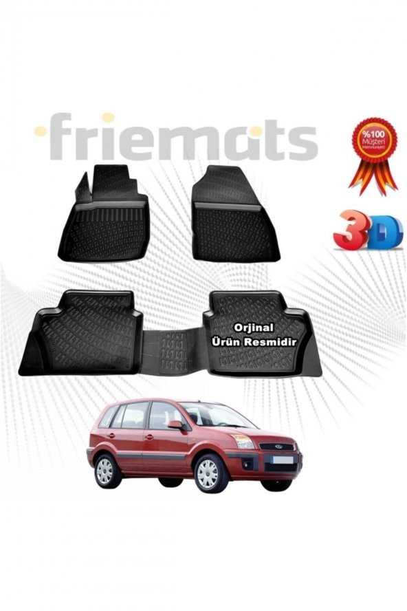 Friemats Ford Fusion 3d Havuzlu Paspas 2002-2012 Arası Siyah 4 Parça ürün görseli 1