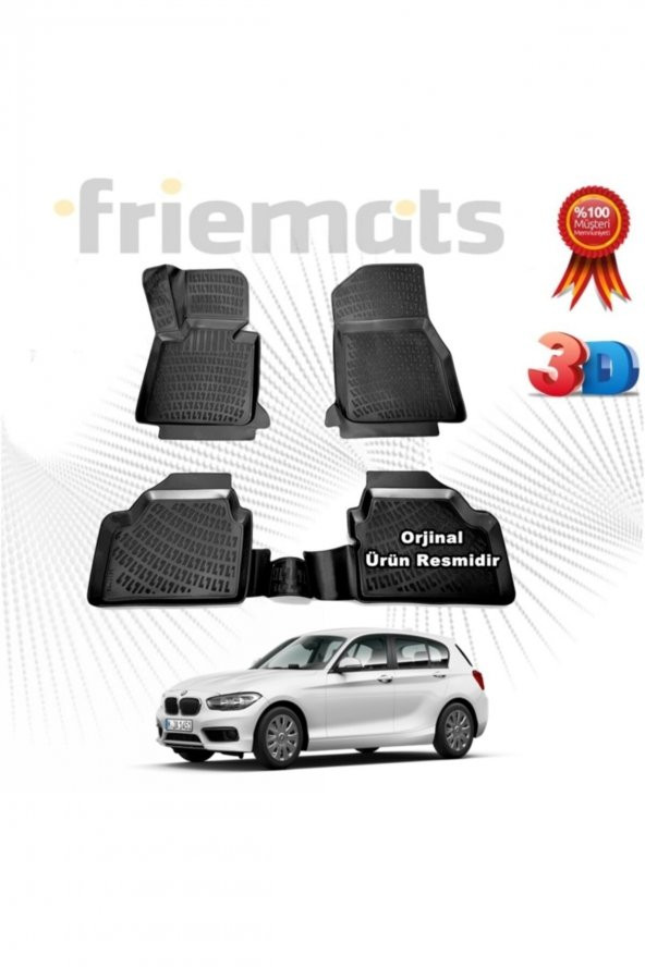 Friemats Bmw F20 3d Havuzlu Paspas 2011 Sonrası Siyah 4 Parça ürün görseli 1