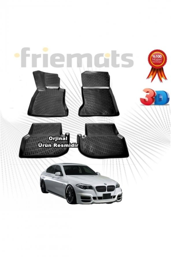 Friemats Bmw F10 3d Havuzlu Paspas 2013 Sonrası Siyah 4 Parça ürün görseli 1