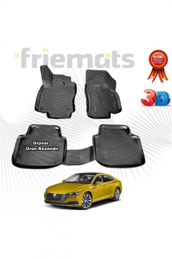 Friemats Vw Arteon 3d Havuzlu Paspas 2017 Sonrası Siyah 4 Parça Marka ürün görseli 1