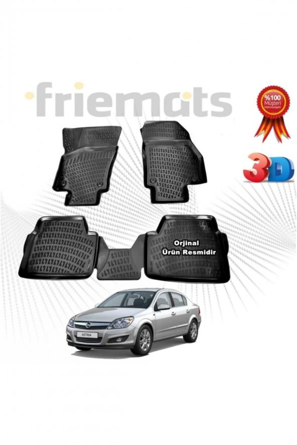Friemats Opel Astra H 3d Havuzlu Paspas Sedan 2008 - 2017 Arası Siyah 4 Parça Marka ürün görseli 1