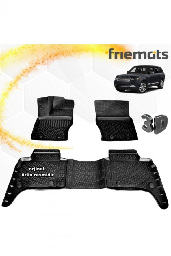 Friemats Range Rover Vogue 3d Paspas Havuzlu Siyah 2013 Sonrası 4 Prç ürün görseli 1