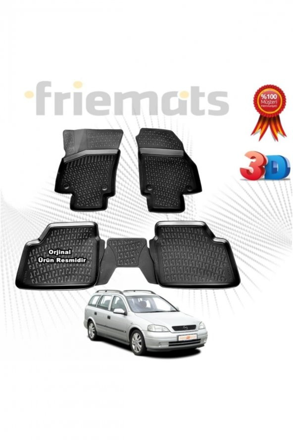 Friemats Opel Astra G 3d Havuzlu Paspas Stw 1998 - 2009 Arası Siyah 4 Parça Marka ürün görseli 1