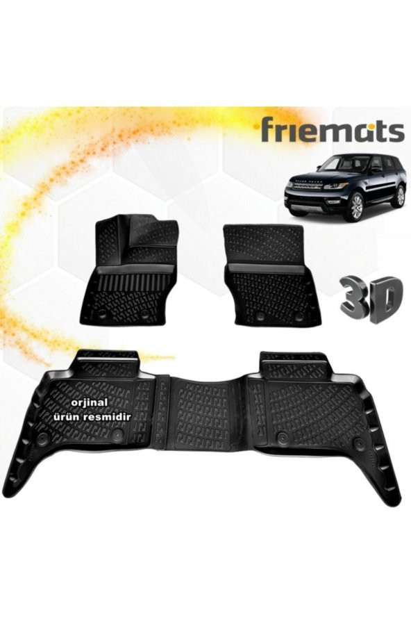 Friemats Range Rover Sport 3d Paspas Havuzlu Siyah 2013-2020 Arası 4 Prç ürün görseli 1