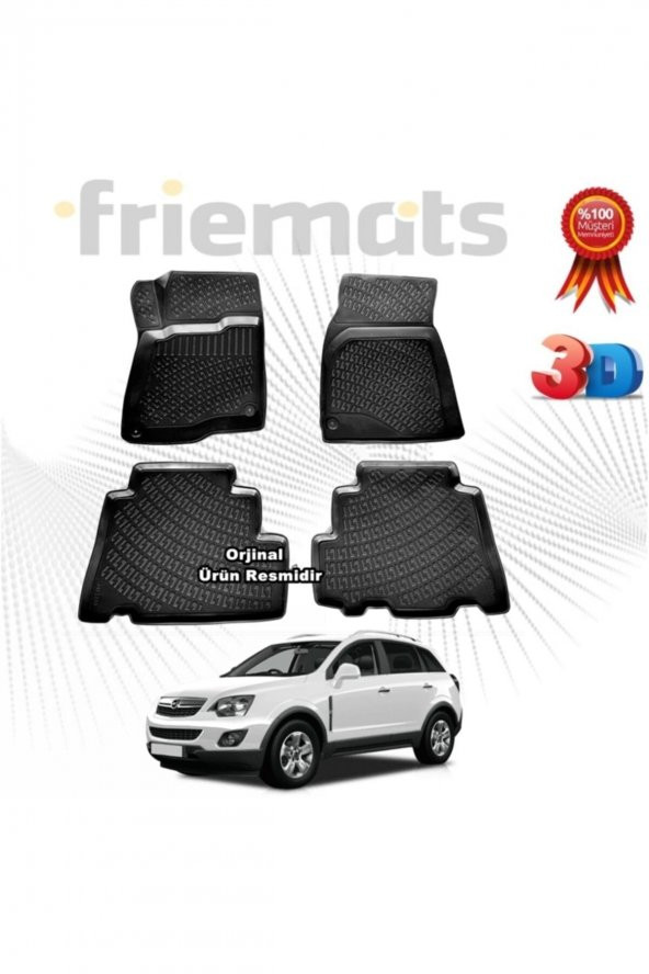 Friemats Opel Antara 3d Havuzlu Paspas 2007 - 2011 Arası Siyah 4 Parça Marka ürün görseli 1