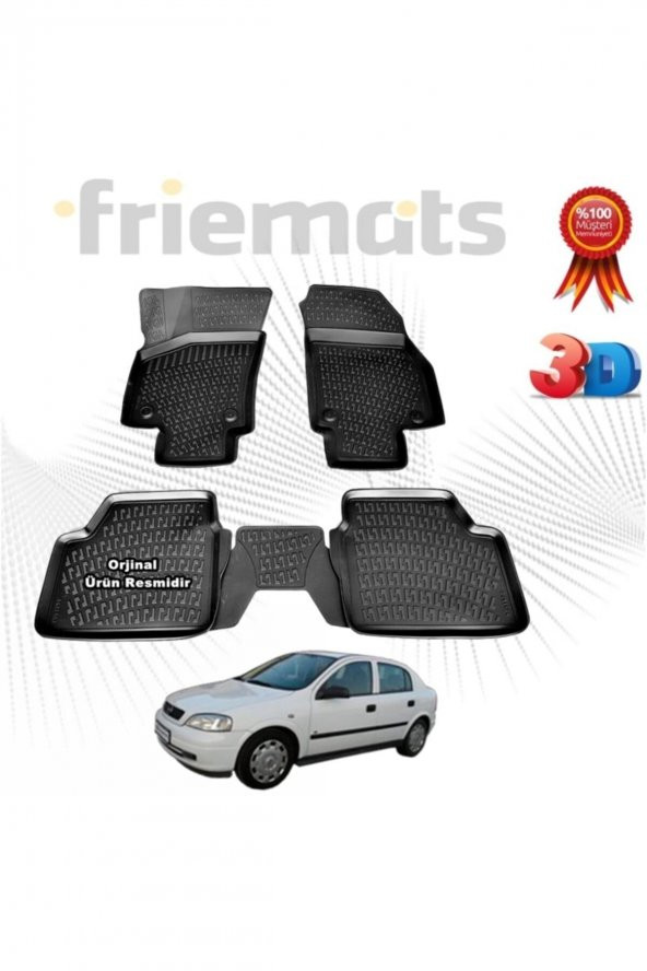 Friemats Opel Astra G 3d Havuzlu Paspas Sedan 1998 - 2009 Arası Siyah 4 Parça Marka ürün görseli 1