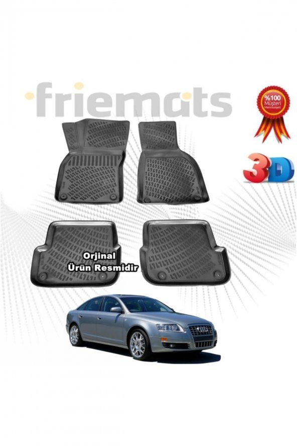 Friemats Audi A6 3d Havuzlu Paspas Sedan 2004 - 2011 Arası Siyah 4 Parça Marka ürün görseli 1