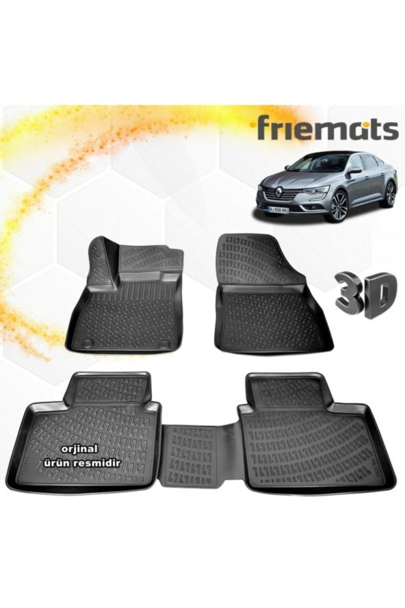 Friemats Renault Talisman 3d Paspas Havuzlu Siyah 2016-2020 Arası 4 Prç ürün görseli 1