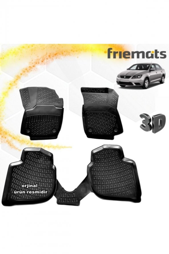Friemats Seat Toledo 3d Paspas Havuzlu Siyah Sedan 2013 Sonrası 4 Prç ürün görseli 1