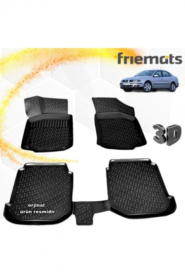 Friemats Seat Toledo 3d Paspas Havuzlu Siyah Sd 1999-2004 Arası 4 Prç ürün görseli 1