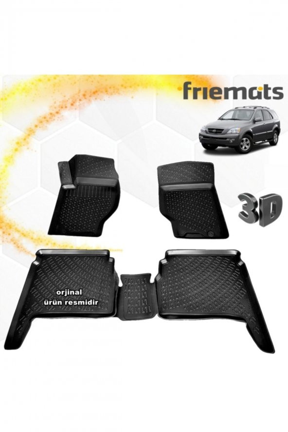 Friemats Kia Sorento 3d Paspas Havuzlu Siyah 2003-2009 Arası 4 Prç ürün görseli 1