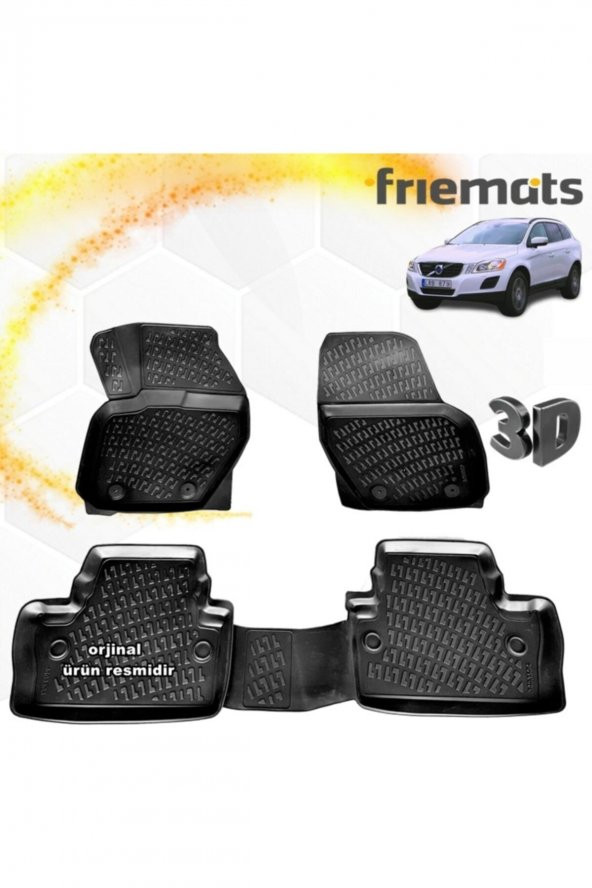 Friemats Volvo Xc60 3d Paspas Havuzlu Siyah 2010 - 2017 Arası 4 Prç ürün görseli 1