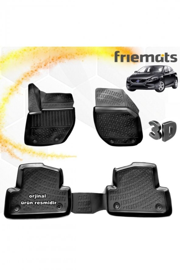 Friemats Volvo V40 3d Paspas Havuzlu Siyah 2012 Sonrası 4 Prç ürün görseli 1