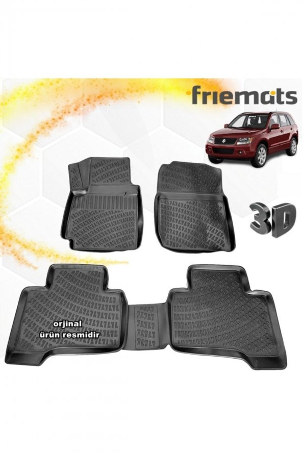 Friemats Suzuki Vitara 3d Paspas Havuzlu Siyah 2006-2014 Arası 4 Prç ürün görseli 1