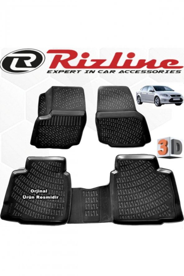 Rizline Ford Mondeo 3d Paspas Havuzlu 2007 - 2014 Arası Siyah 4 Lü Set ürün görseli 1