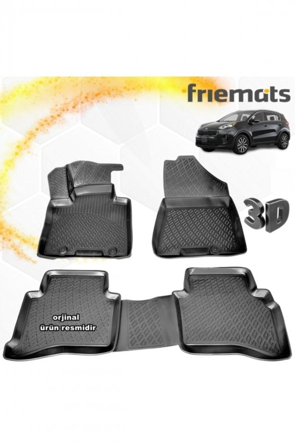 Friemats Kia Sportage 3d Paspas Havuzlu Siyah 2016 Sonrası 4 Prç ürün görseli 1