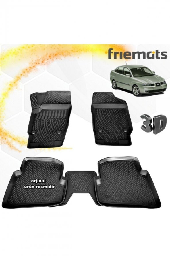 Friemats Seat Cordoba 3d Paspas Havuzlu Siyah 2002-2008 Arası 4 Prç ürün görseli 1