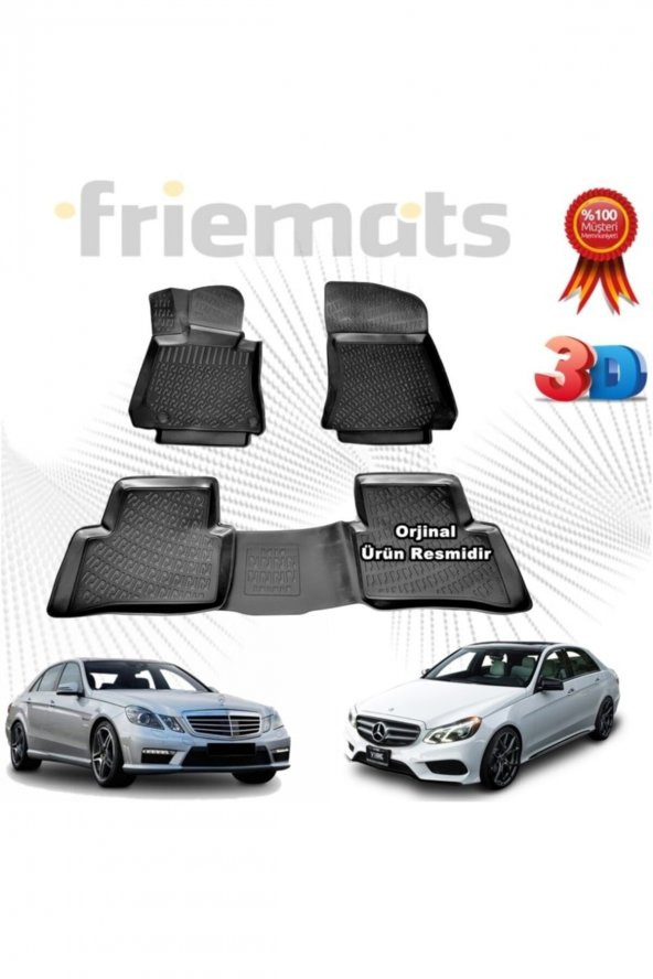 Friemats Mercedes W212 E Serisi 3d Havuzlu Paspas 2010-2015 Arası Siyah 4 Parça Set - ürün görseli 1