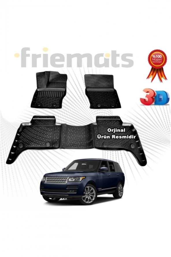 Friemats Range Rover Vogue 3d Havuzlu Paspas Siyah 2013 Sonrası 4 Parça Set - ürün görseli 1