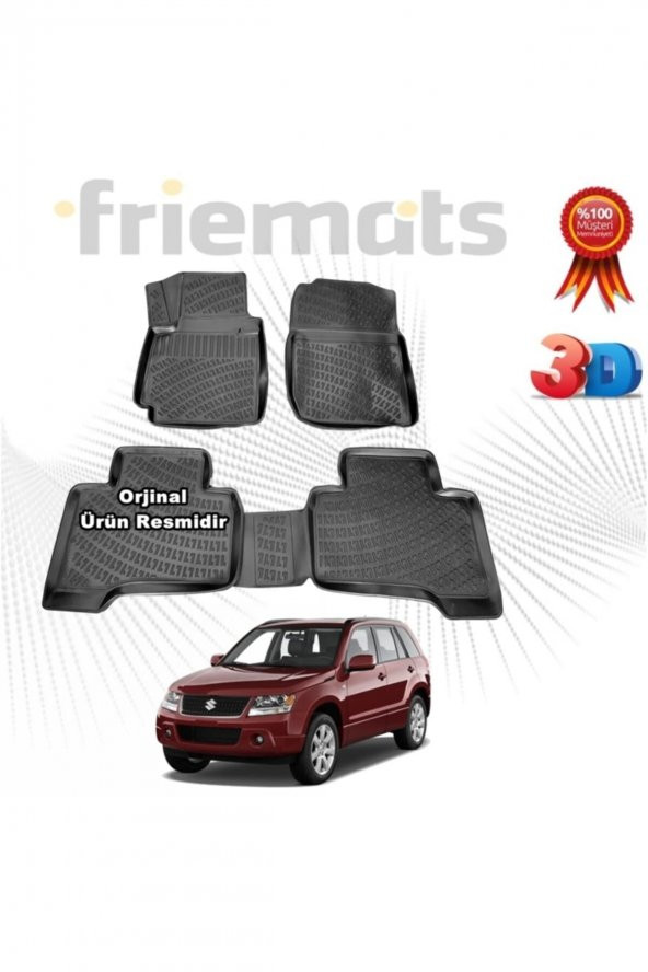 Friemats Suzuki Vitara 3d Havuzlu Paspas Siyah 2006 - 2012 Arası 4 Parça Set - ürün görseli 1