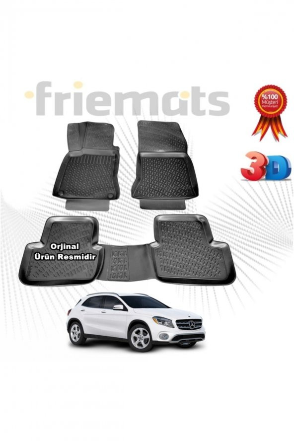 Friemats Mercedes W176 3d Havuzlu Paspas Siyah 2012 Sonrası 4 Parça Set - ürün görseli 1