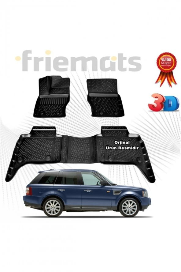 Friemats Range Rover Sport 3d Havuzlu Paspas 2013 Sonrası Siyah 4 Parça Set - ürün görseli 1