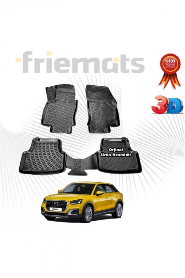 Friemats Audi Q2 3d Havuzlu Paspas 2015-2020 Arası Siyah 4 Parça Set - ürün görseli 1