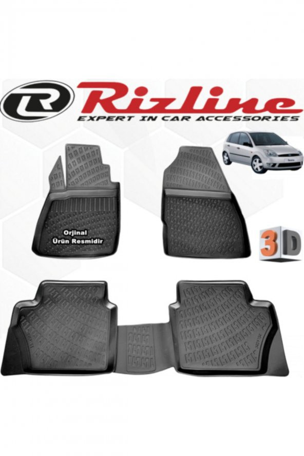 Rizline Ford Fiesta 3d Paspas Havuzlu Hb 2002 - 2008 Arası Siyah 4 Lü Set ürün görseli 1