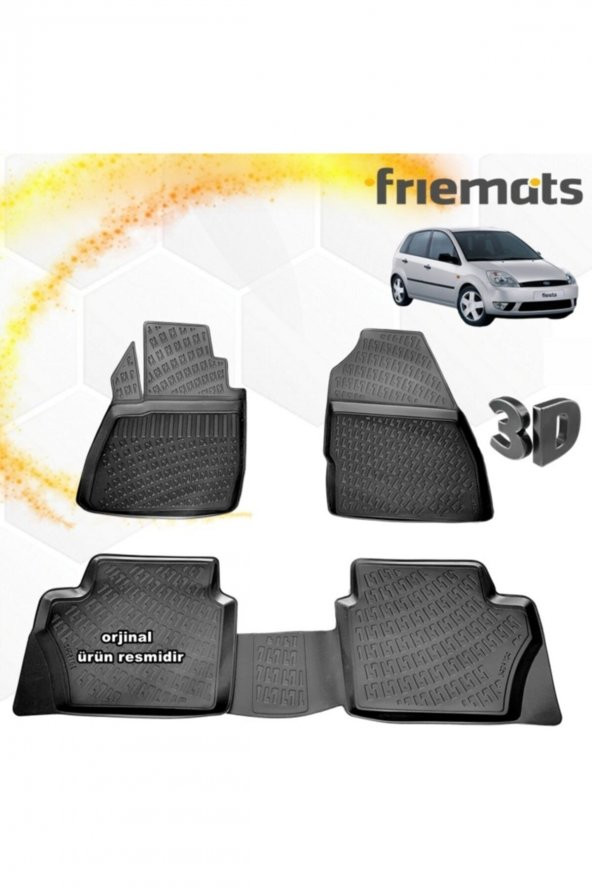 Friemats Ford Fiesta 3d Paspas Havuzlu Siyah 2002-2008 Arası 4 Prç ürün görseli 1