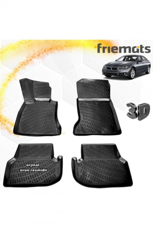 Friemats Bmw F10 5 Serisi 3d Paspas Havuzlu Siyah 2013 Sonrası 4 Prç ürün görseli 1