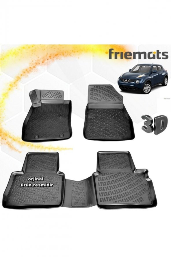 Friemats Nissan Juke 3d Paspas Havuzlu Siyah 2010-2014 Arası 4 Prç ürün görseli 1