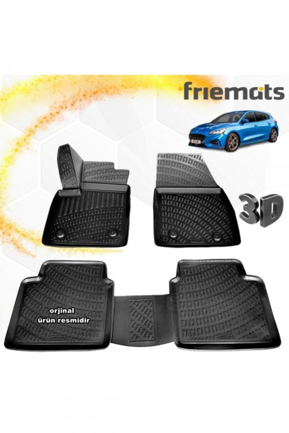 Friemats Ford Focus 5 3d Paspas Havuzlu Siyah Hb 2018 Sonrası 4 Prç ürün görseli 1