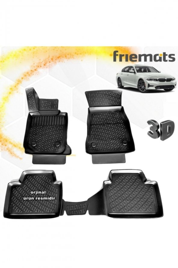 Friemats Bmw G20 3d Paspas Havuzlu Siyah 2019 Sonrası 4 Prç ürün görseli 1