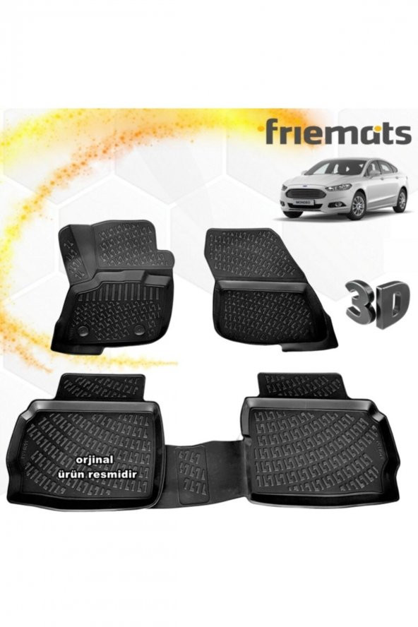 Friemats Ford Mondeo 3d Paspas Havuzlu Siyah 2015-2020 Arası 4 Prç ürün görseli 1