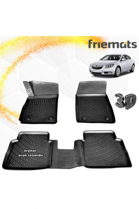 Friemats Opel Insignia 3d Paspas Havuzlu Siyah 2008-2016 Arası 4 Prç ürün görseli 1
