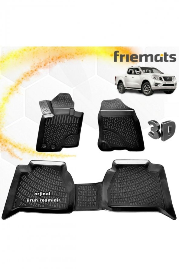 Friemats Nissan Navara 3d Paspas Havuzlu Siyah 2014-2020 Arası 4 Prç ürün görseli 1
