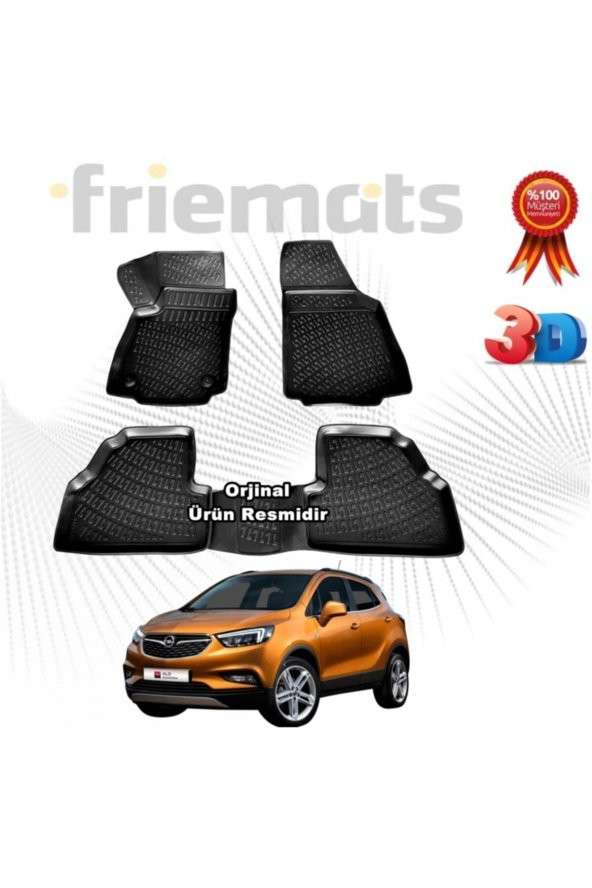 Friemats Opel Mokka 3d Havuzlu Paspas 2016-2020 Arası Siyah 4 Parça Set - ürün görseli 1