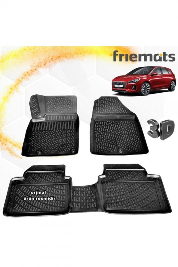 Friemats Hyundai I30 3d Paspas Havuzlu Siyah 2018 Sonrası 4 Prç ürün görseli 1