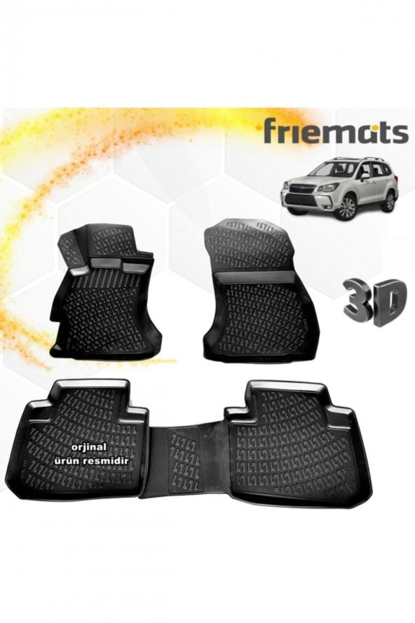 Friemats Subaru Forester 3d Paspas Havuzlu Siyah 2013-2017 Arası 4 Prç ürün görseli 1